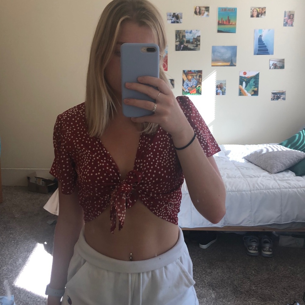 Red Wrap Crop top